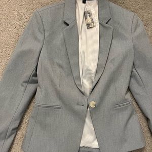 BLUE GREY SUIT BLAZER JACKET